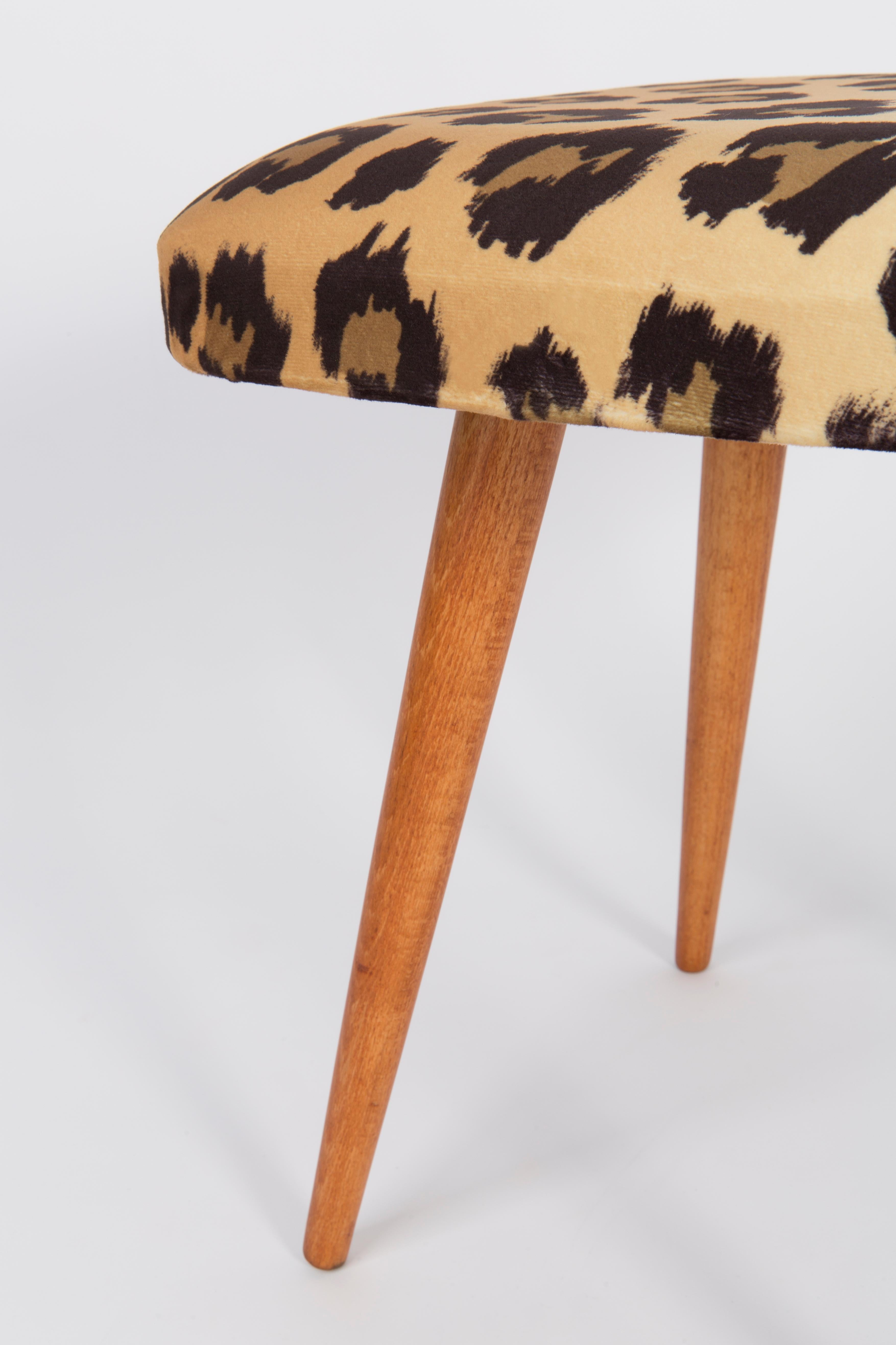 Polish Set of Two 20th Century Leopard Vintage Stools, 1960s For Sale