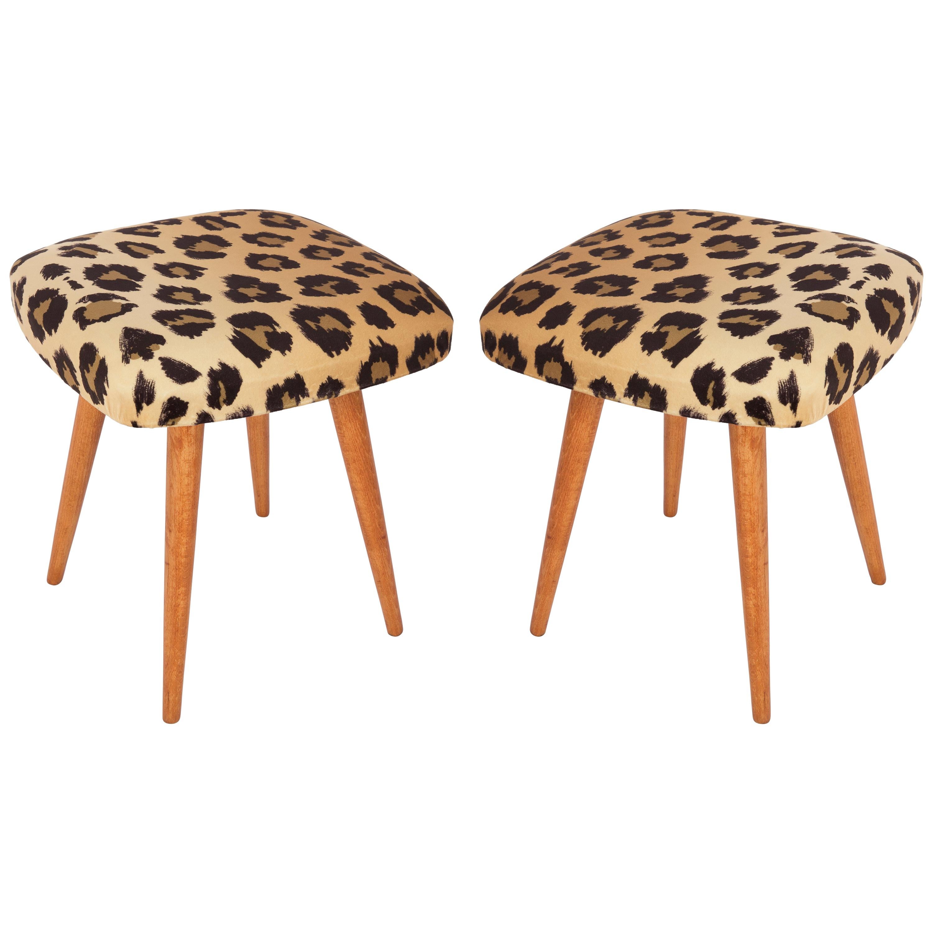 Set of Two 20th Century Leopard Vintage Stools, 1960s