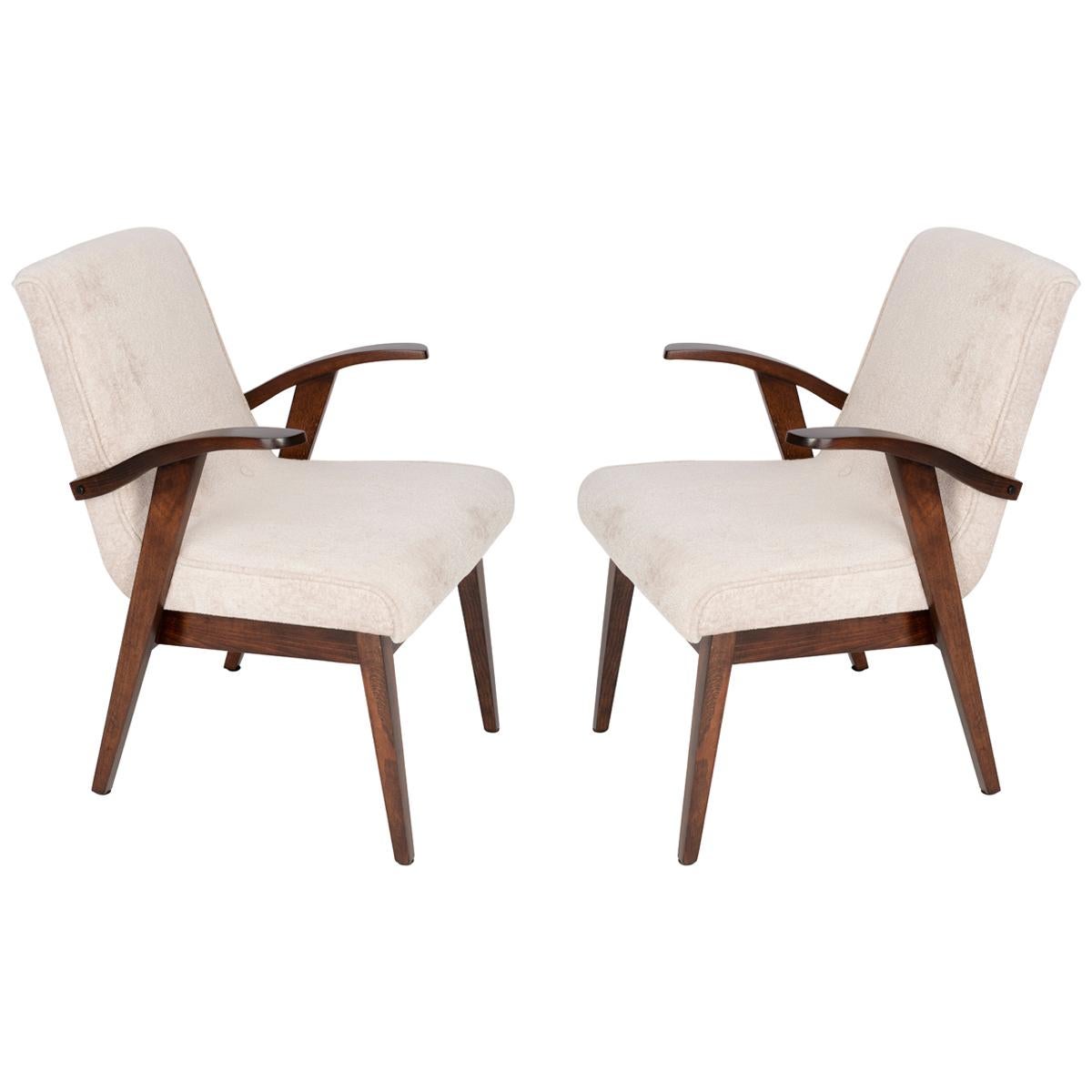 Ensemble de deux fauteuils crème claire du XXe siècle par Mieczyslaw Puchala, années 1960