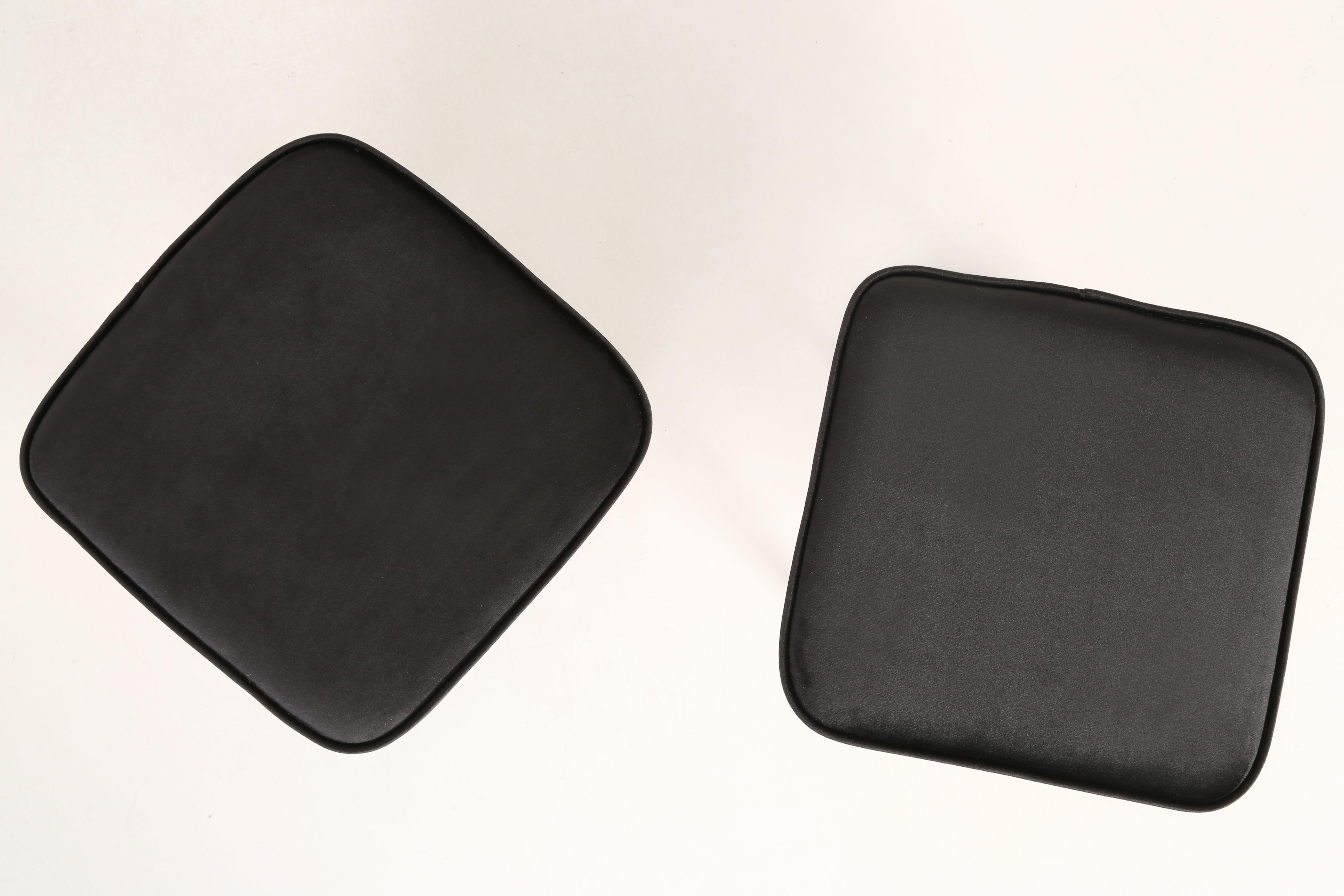 Set of Two 20th Century Mini Black Velvet Stools, 1960s In Excellent Condition For Sale In 05-080 Hornowek, PL