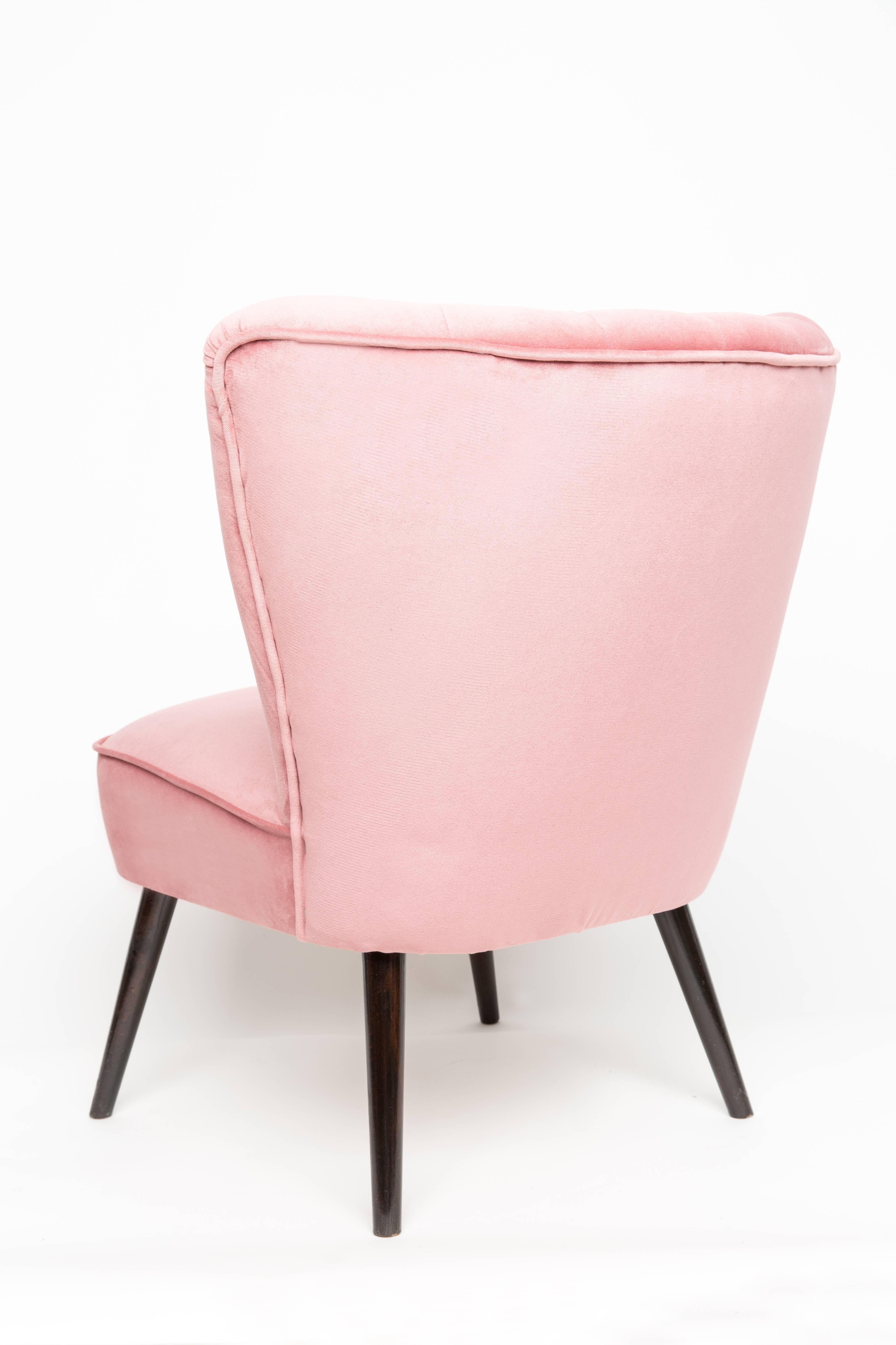 Set of Two 20th Century Pink Velvet Club Armchairs, Germany, 1960s In Excellent Condition For Sale In 05-080 Hornowek, PL