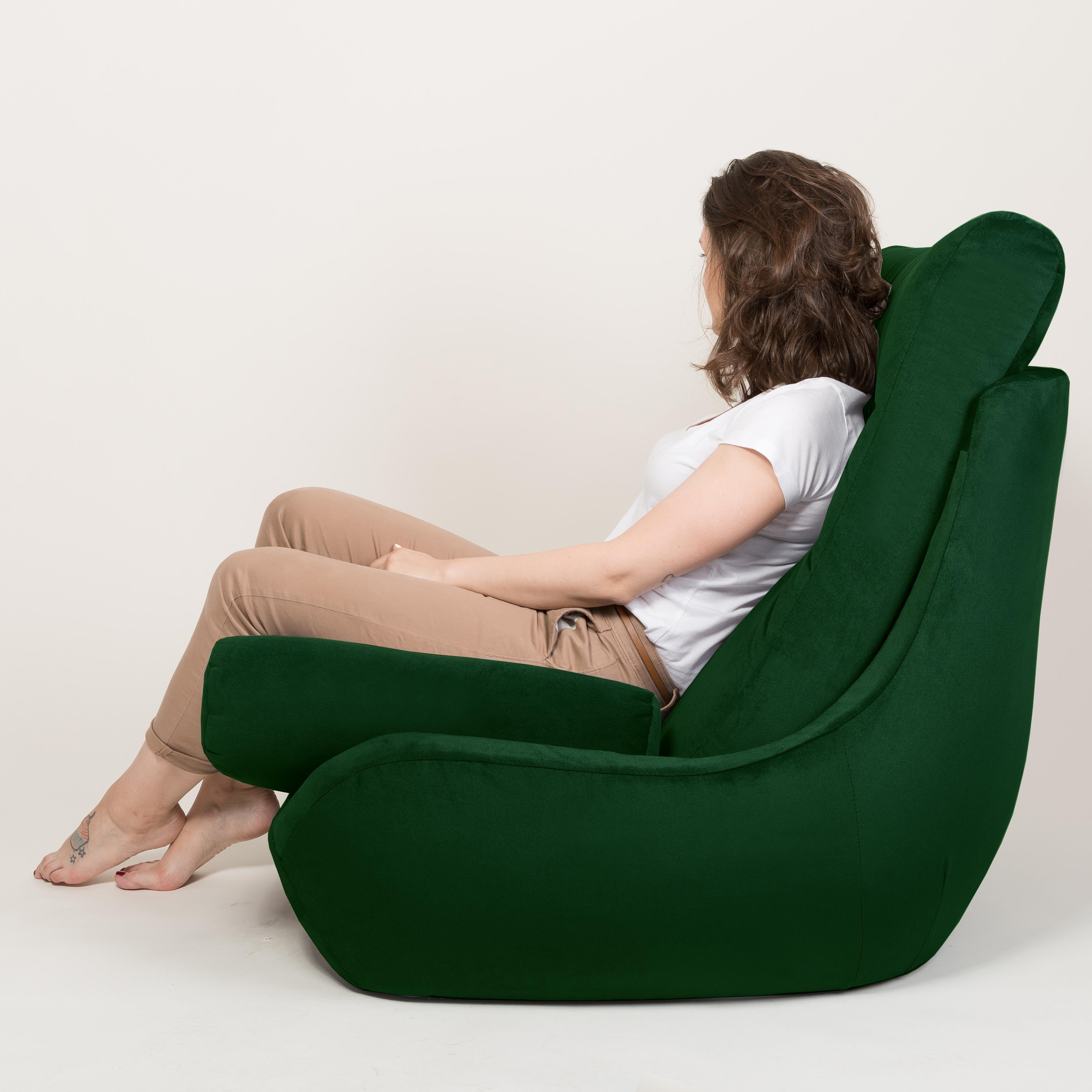 Ensemble de deux fauteuils Atlantis géants en velours vert vintage du 20ème siècle, années 1960 Excellent état - En vente à 05-080 Hornowek, PL