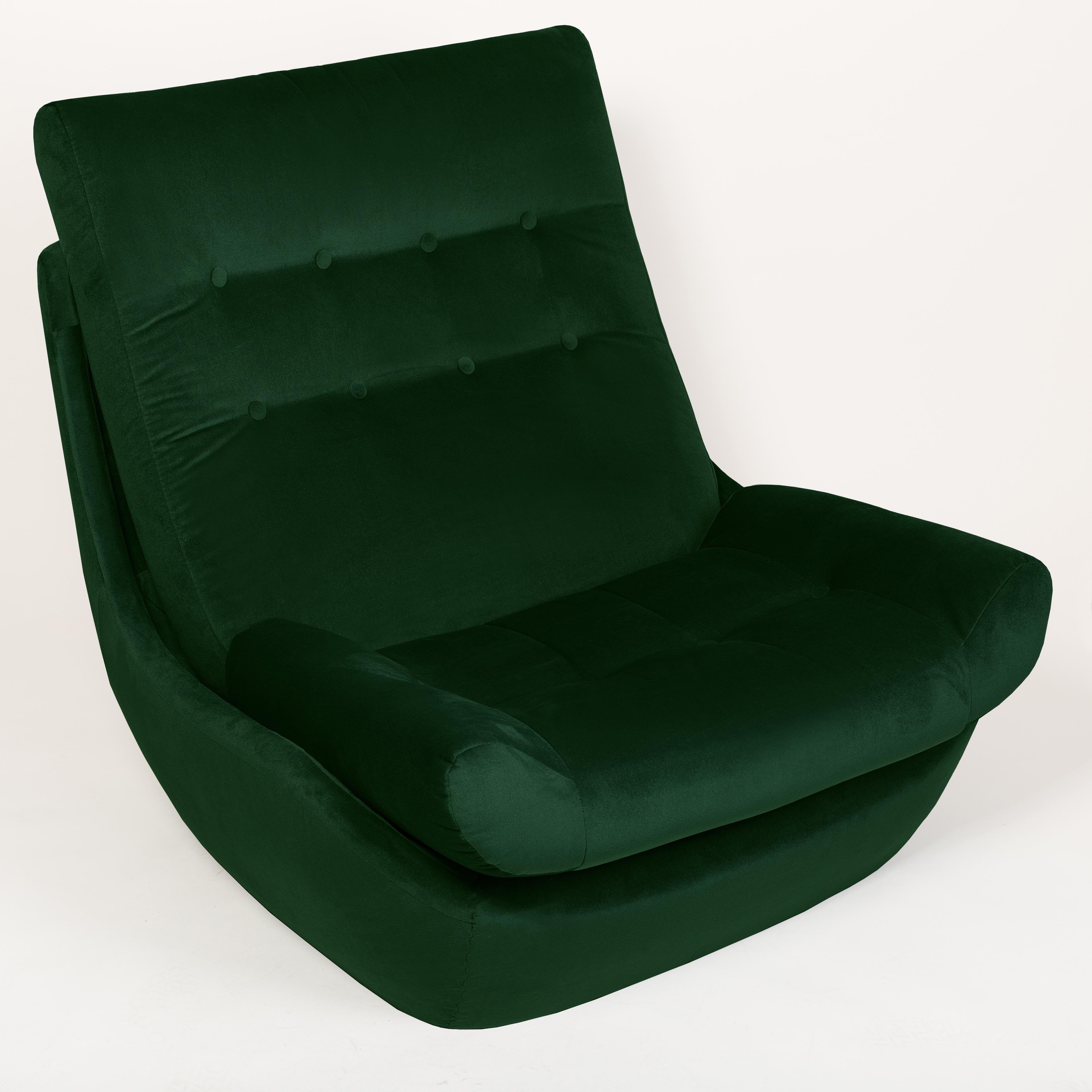 Set of Two 20th Century Vintage Green Velvet Giant Atlantis Armchairs, 1960s For Sale 1