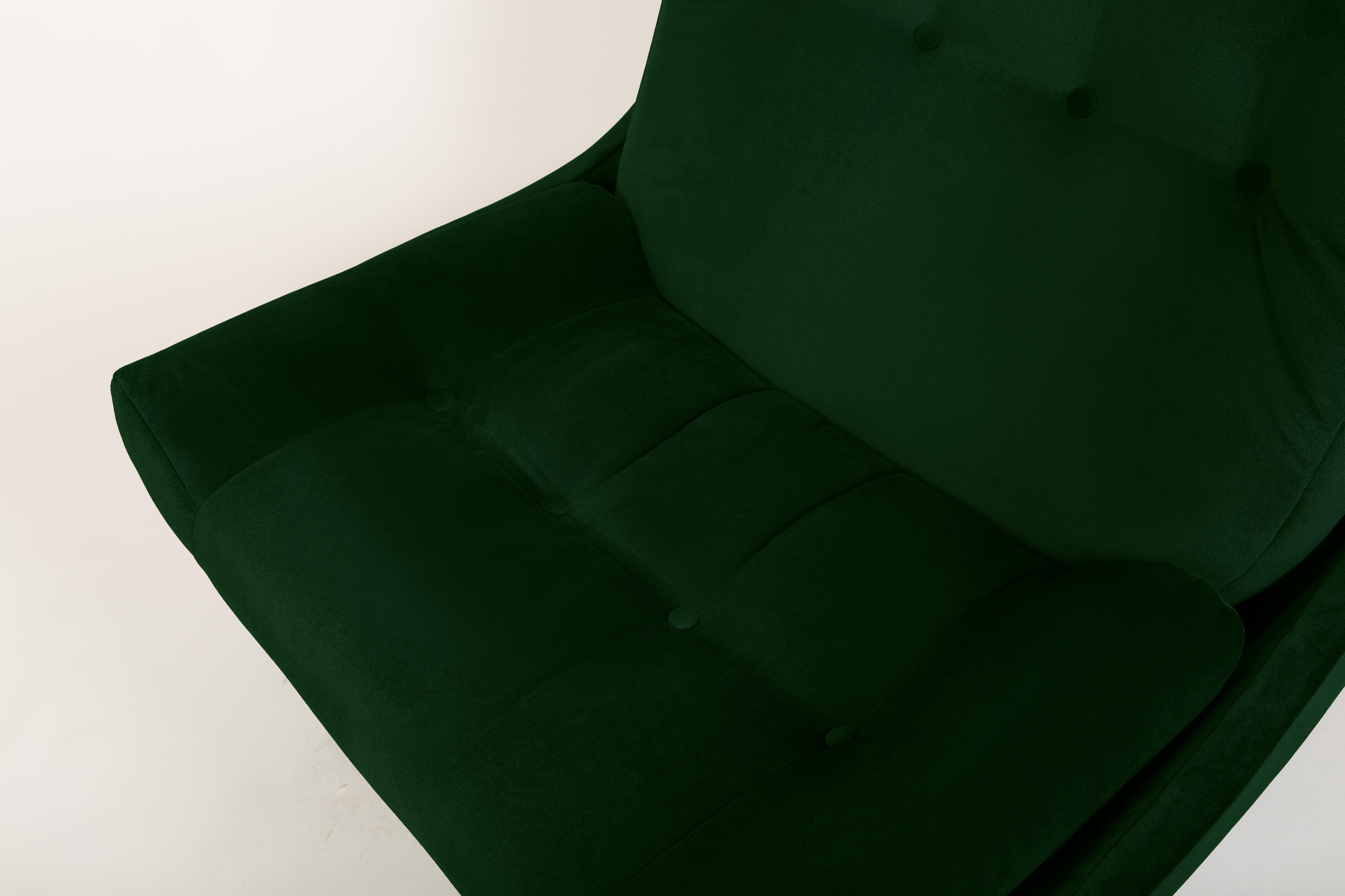 Set of Two 20th Century Vintage Green Velvet Giant Atlantis Armchairs, 1960s For Sale 3