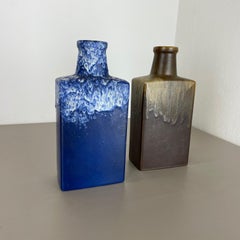 Set von zwei Fat Lava-Vasen aus Keramik im Vintage-Stil von Scheurich, Deutschland, 1970er Jahre