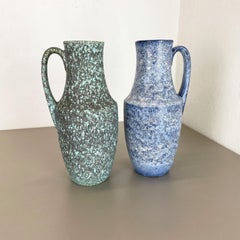 Set of Two Pottery Fat Lava "Supercolor" Vases by Scheurich Germany WGP