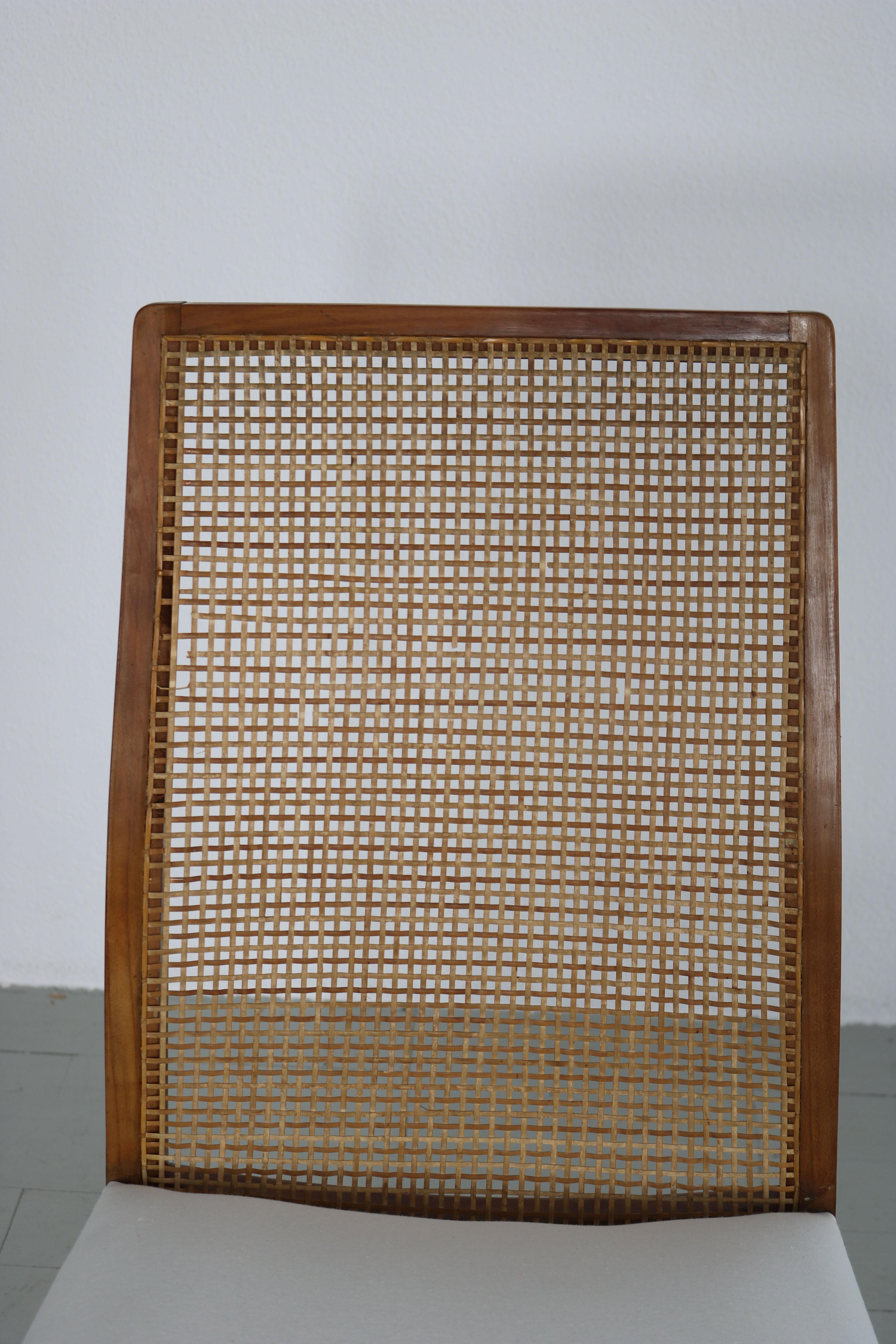 Set of Two 50s Beech Wood Chairs with Woven Back 5