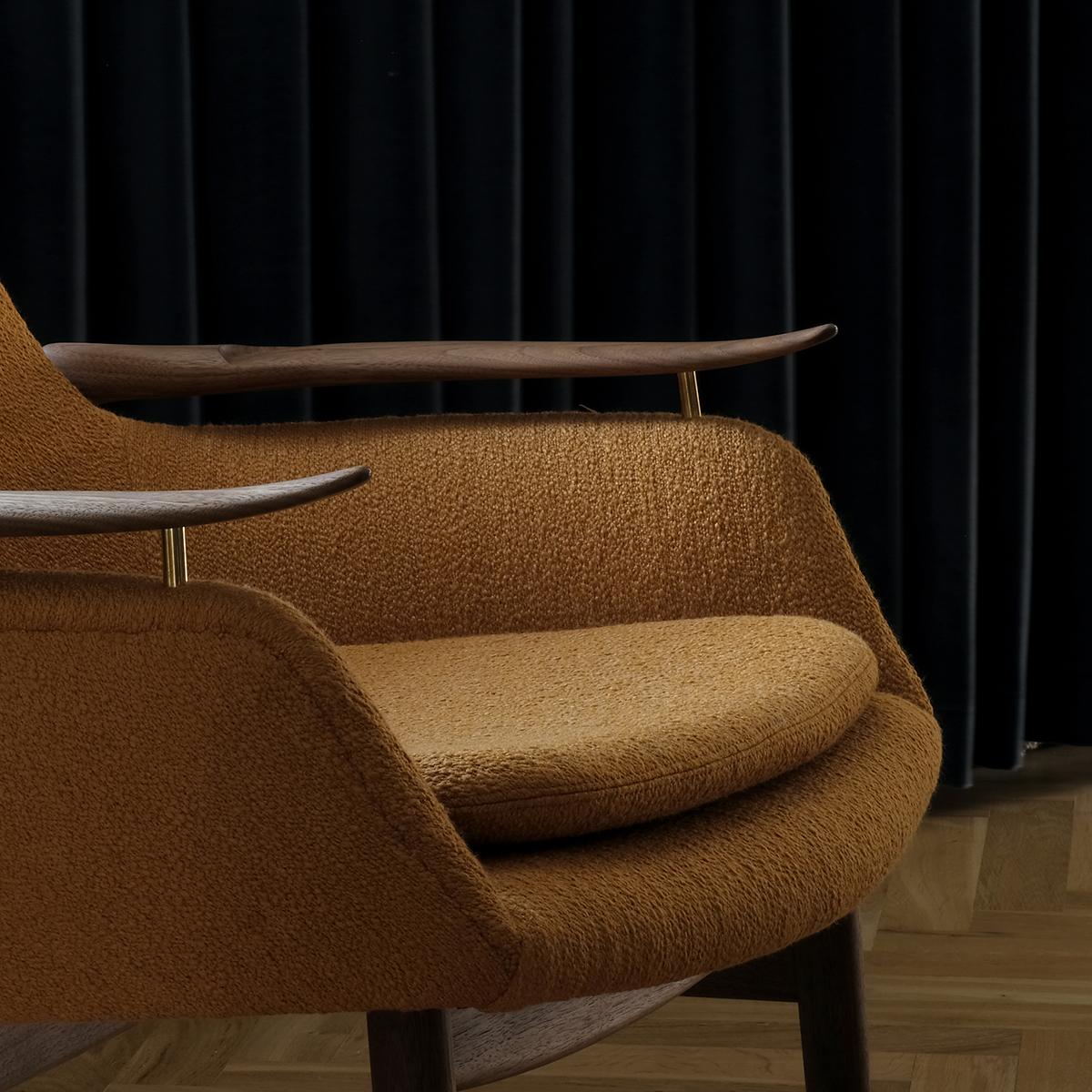 Set of Two 53 Chairs in Fabric and Wood by Finn Juhl 4