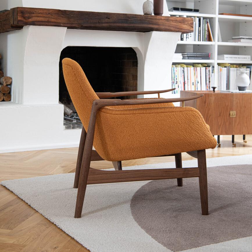 Set of Two 53 Chairs in Fabric and Wood by Finn Juhl 4