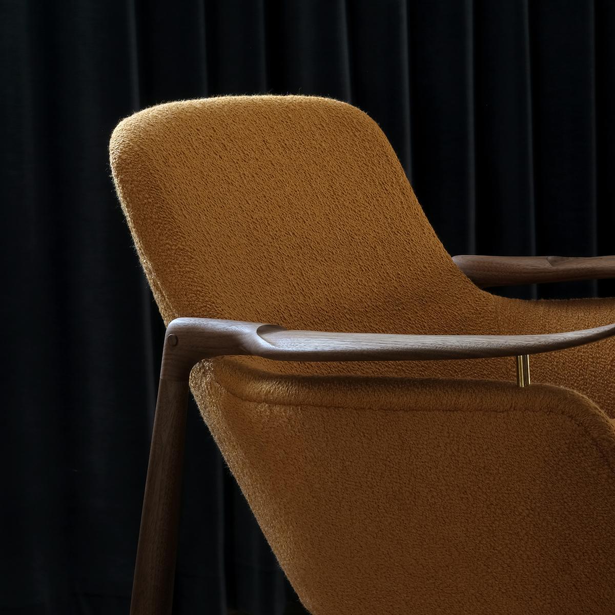 Contemporary Set of Two 53 Chairs in Fabric and Wood by Finn Juhl