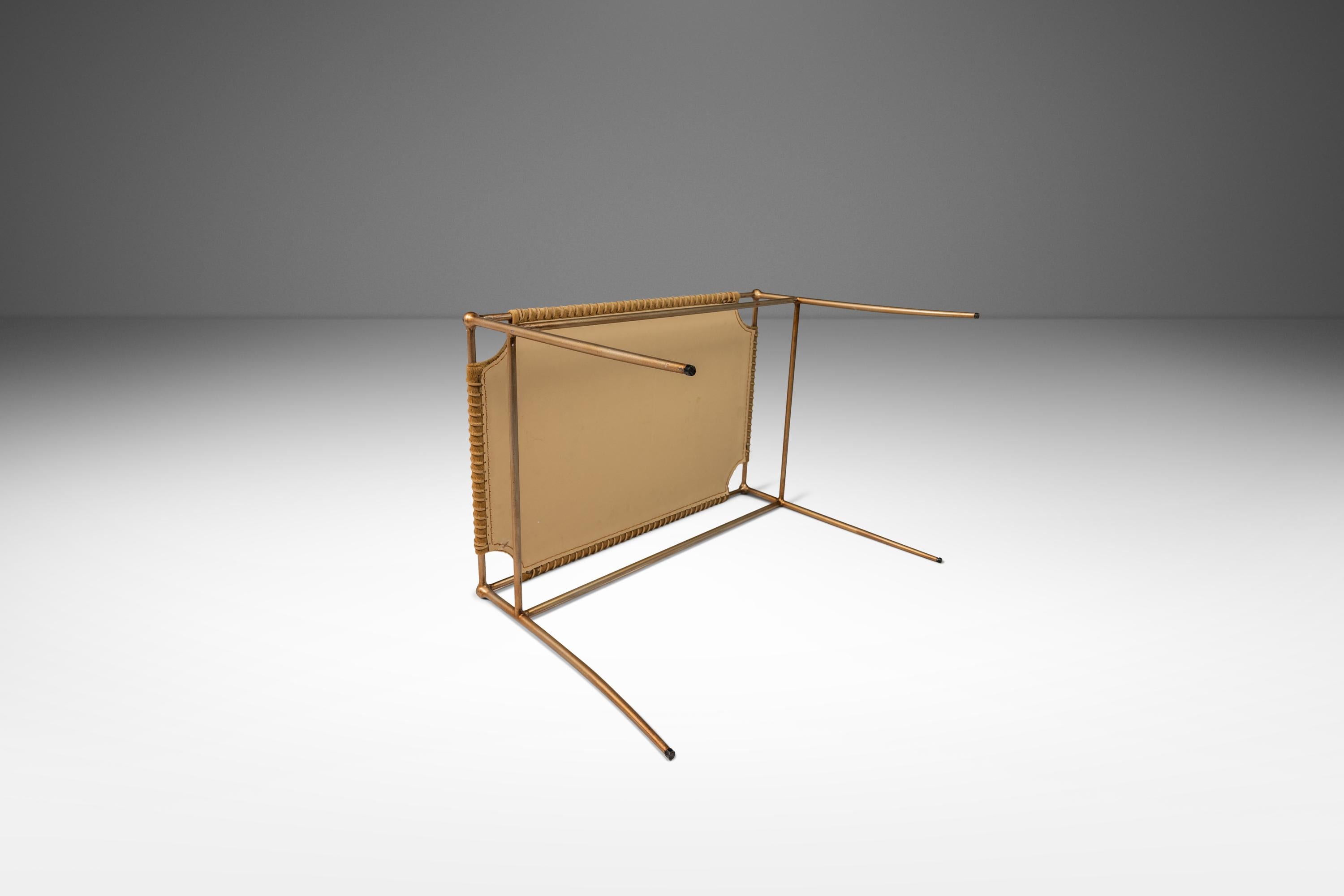 Set of Two Accent Benches in Leather After T.H. Robsjohn-Gibbings, USA, c. 1980s For Sale 3