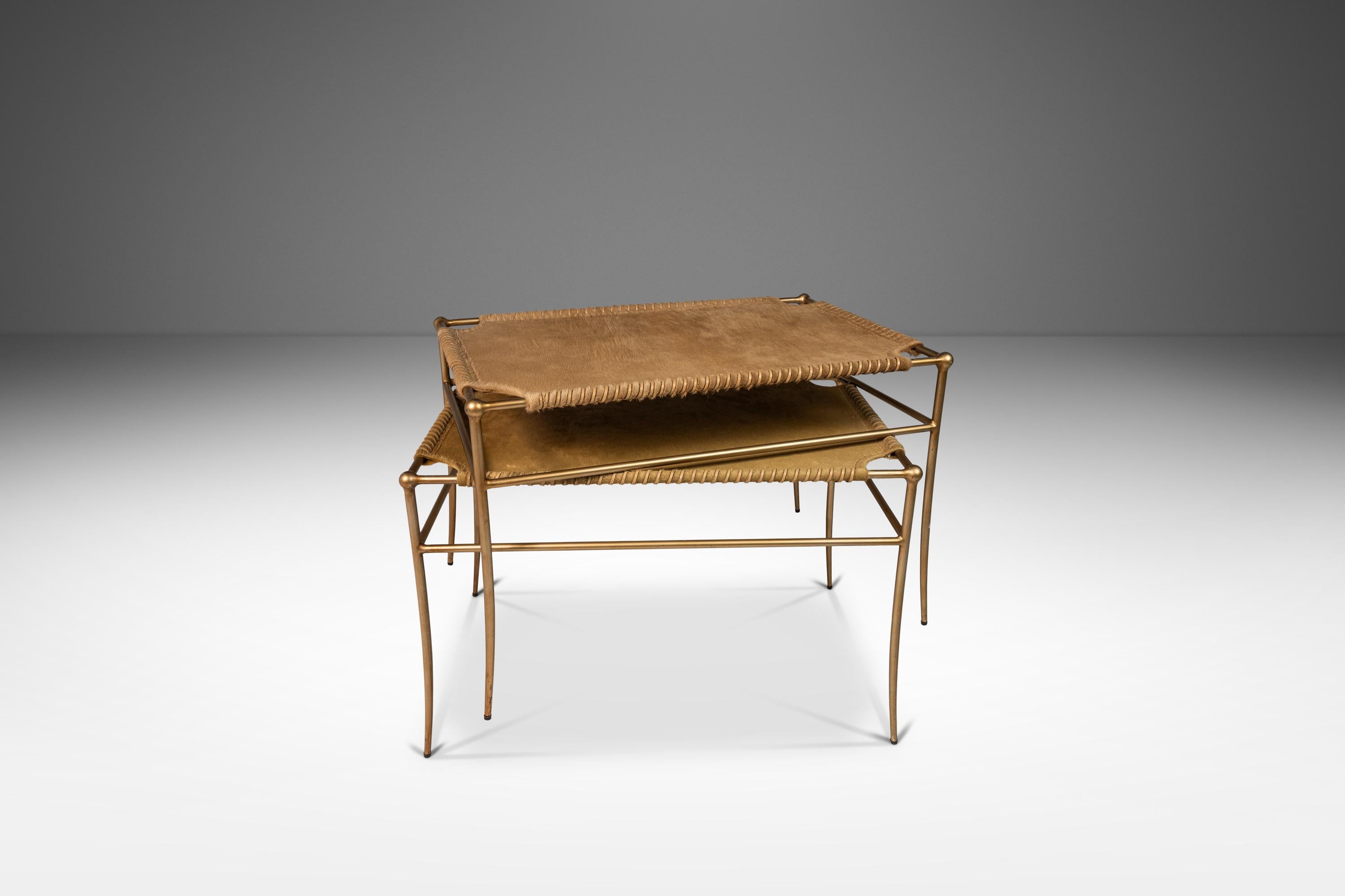Set of Two Accent Benches in Leather After T.H. Robsjohn-Gibbings, USA, c. 1980s For Sale 4