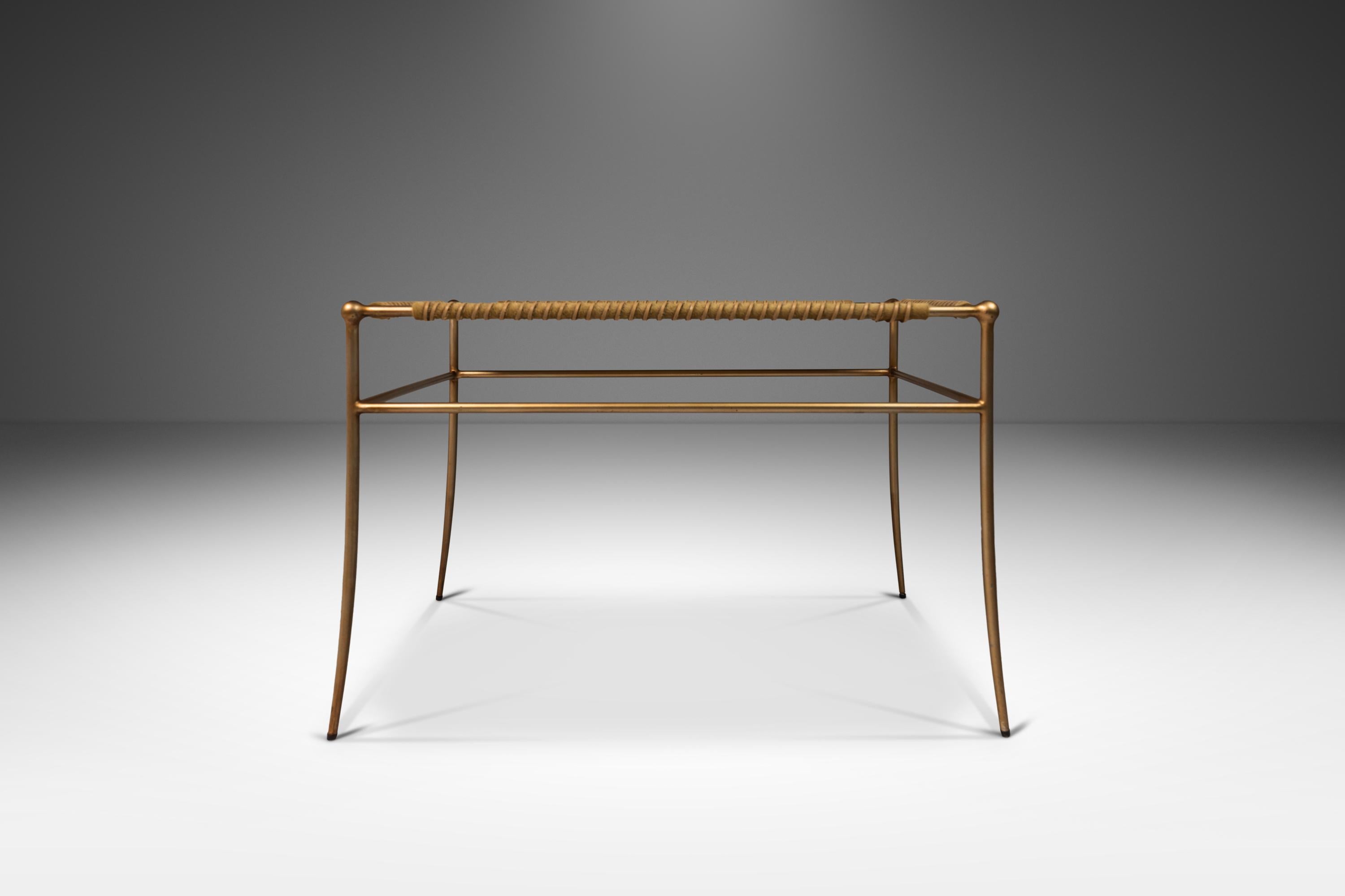 Late 20th Century Set of Two Accent Benches in Leather After T.H. Robsjohn-Gibbings, USA, c. 1980s For Sale