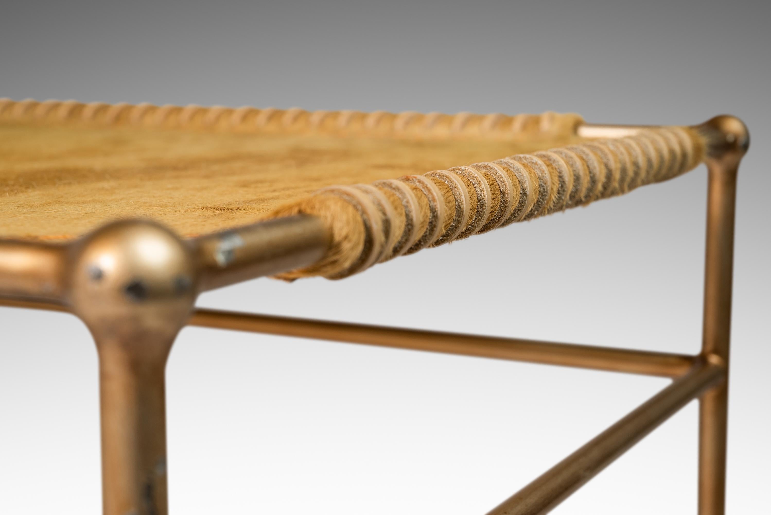 Set of Two Accent Benches in Leather After T.H. Robsjohn-Gibbings, USA, c. 1980s For Sale 1