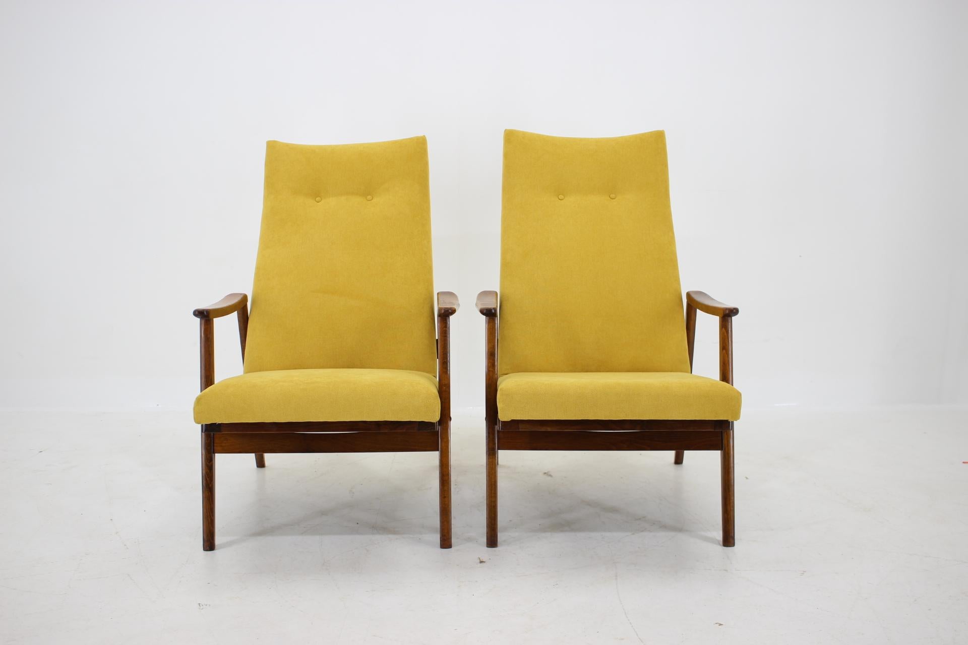 Czech Set of Two Adjustable Armchairs, Thon, 1970