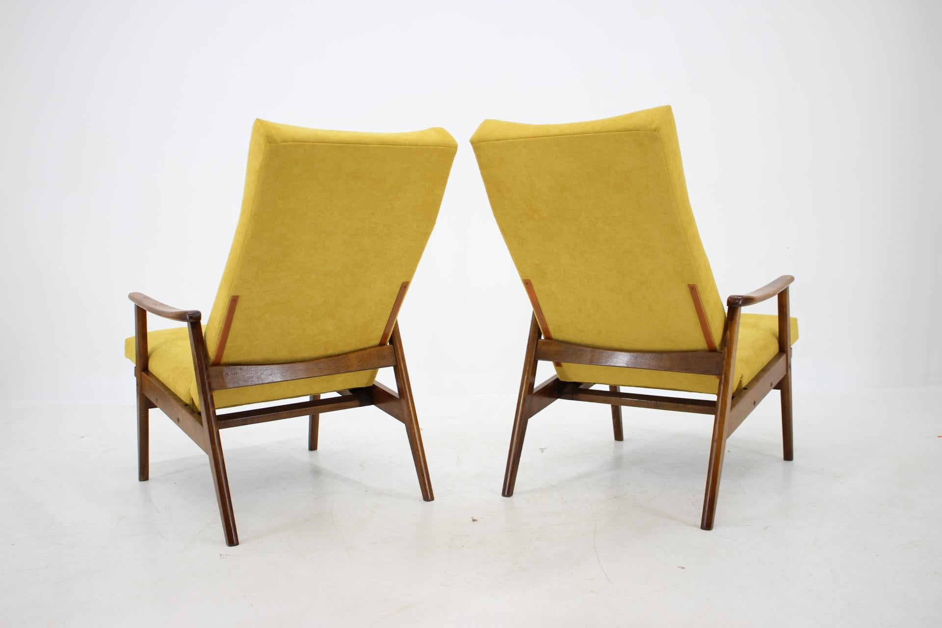 Fabric Set of Two Adjustable Armchairs, Thon, 1970