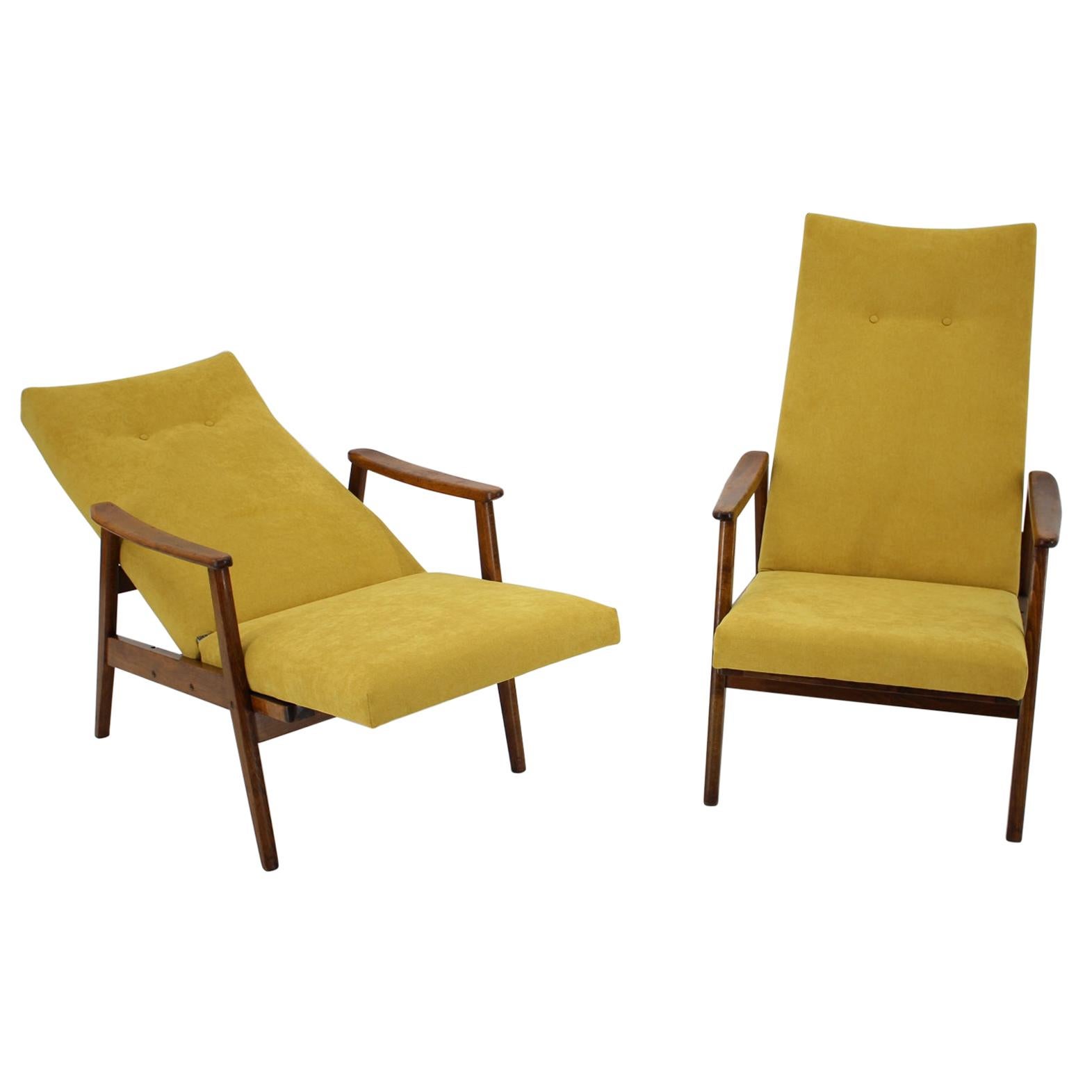 Set of Two Adjustable Armchairs, Thon, 1970