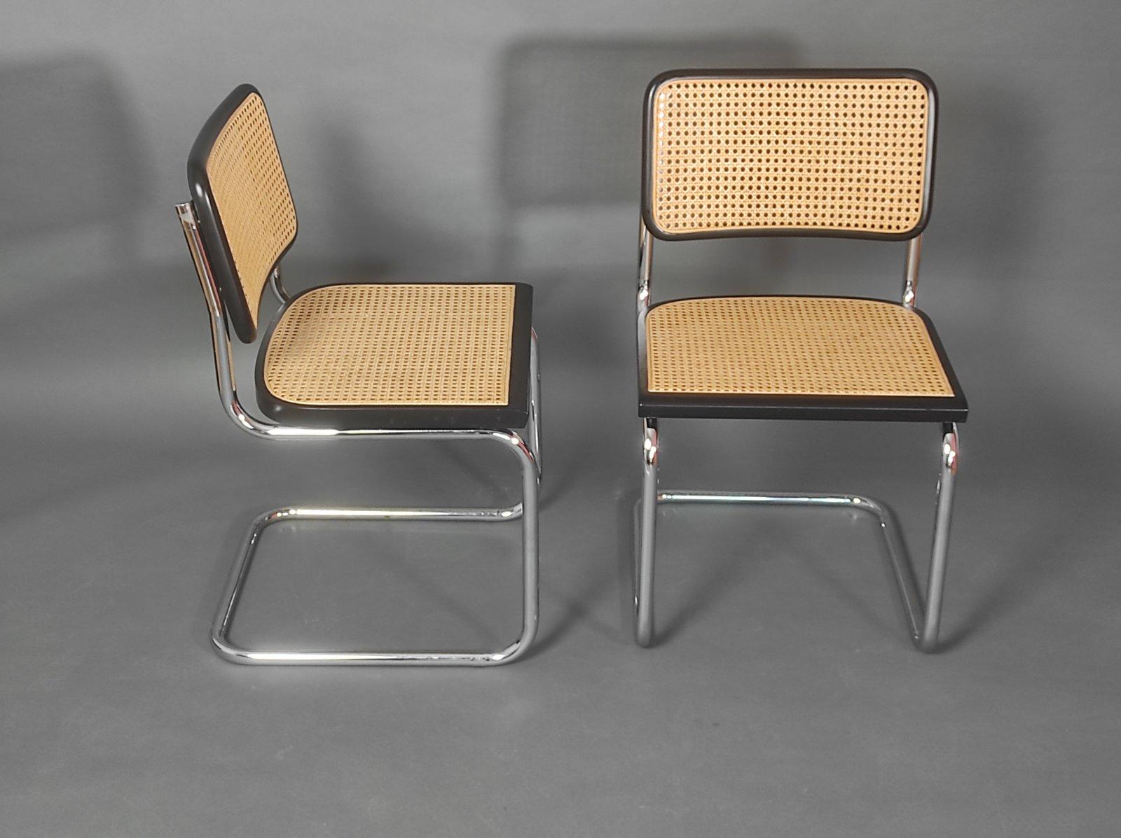 Italian Set of Two After Marcel Breuer Cesca Chairs Italy 1970s For Sale