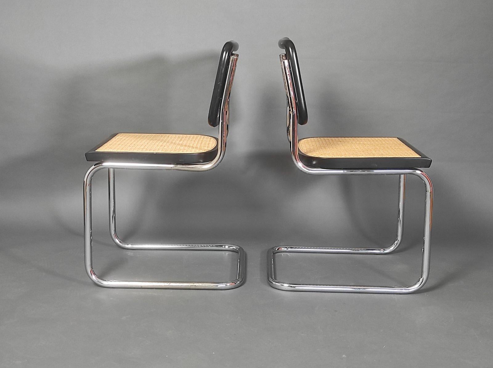 Ensemble de deux chaises Cesca d'après Marcel Breuer, Italie, années 1970 en vente 2