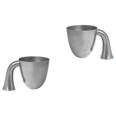Set of Two Aldo Bakker Tin Vessel 'Support' by Karakter