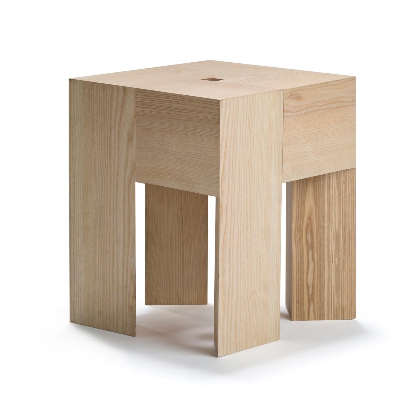 Mid-Century Modern Set of Two Aldo Bakker 'Triangle' Wood Stools or Side Table
