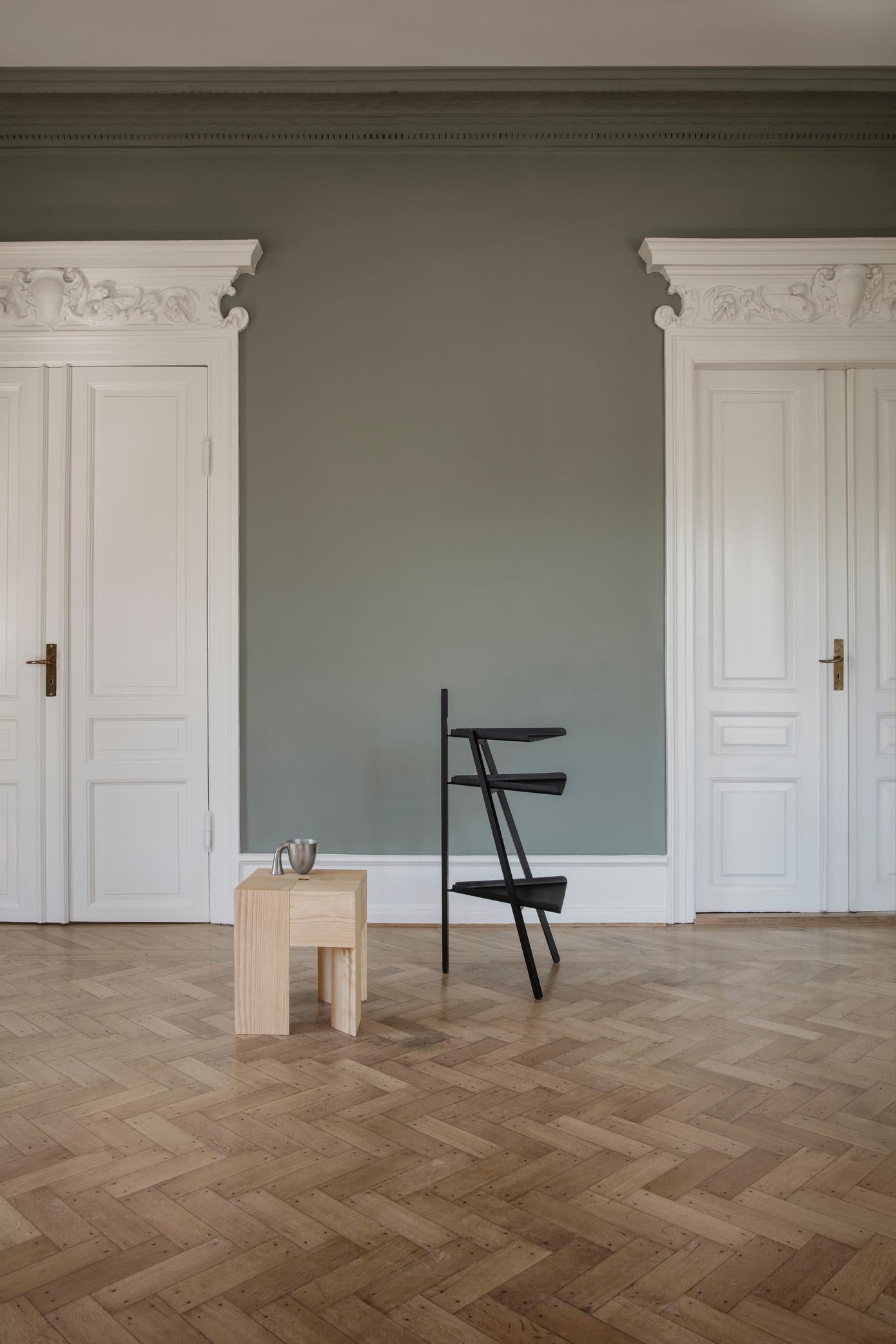 Contemporary Set of Two Aldo Bakker 'Triangle' Wood Stools or Side Table