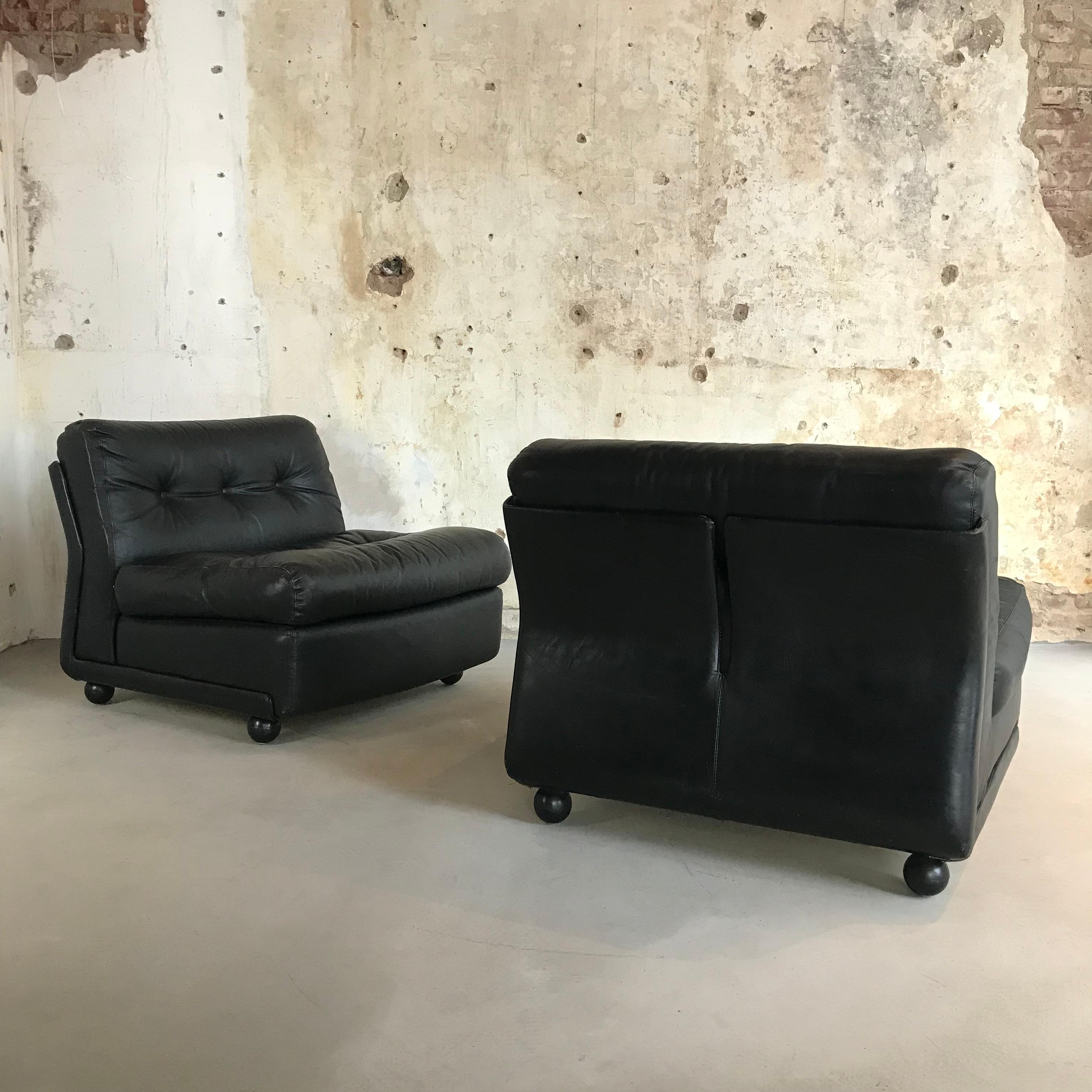 Set of Two 'Amanta' Lounge Chairs by Mario Bellini for B&B Italia, 1960s In Good Condition For Sale In Enschede, NL