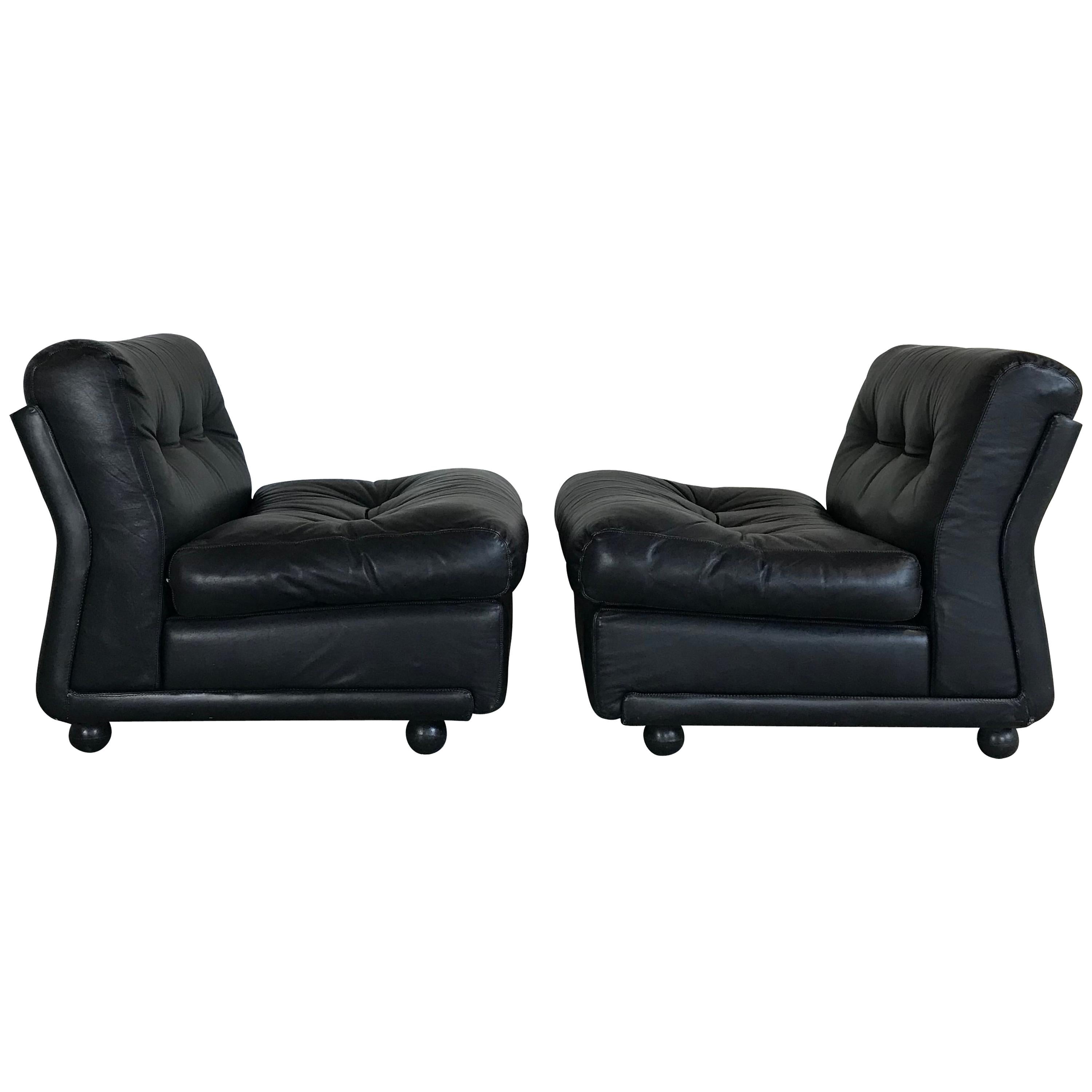 Set of Two 'Amanta' Lounge Chairs by Mario Bellini for B&B Italia, 1960s For Sale