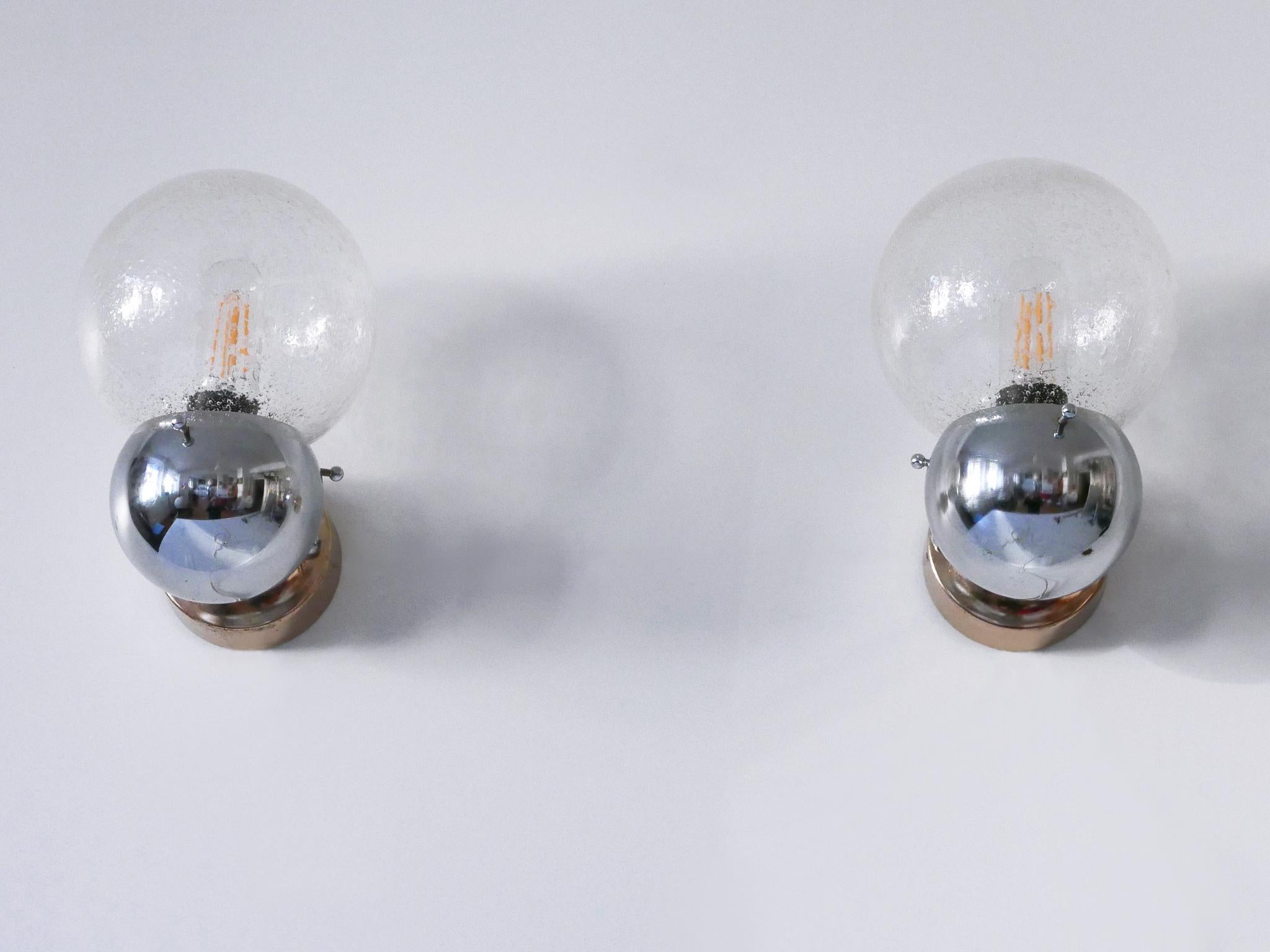 Ensemble de deux superbes appliques modernes mi-siècle en verre et métal Allemagne des années 1970 en vente 7
