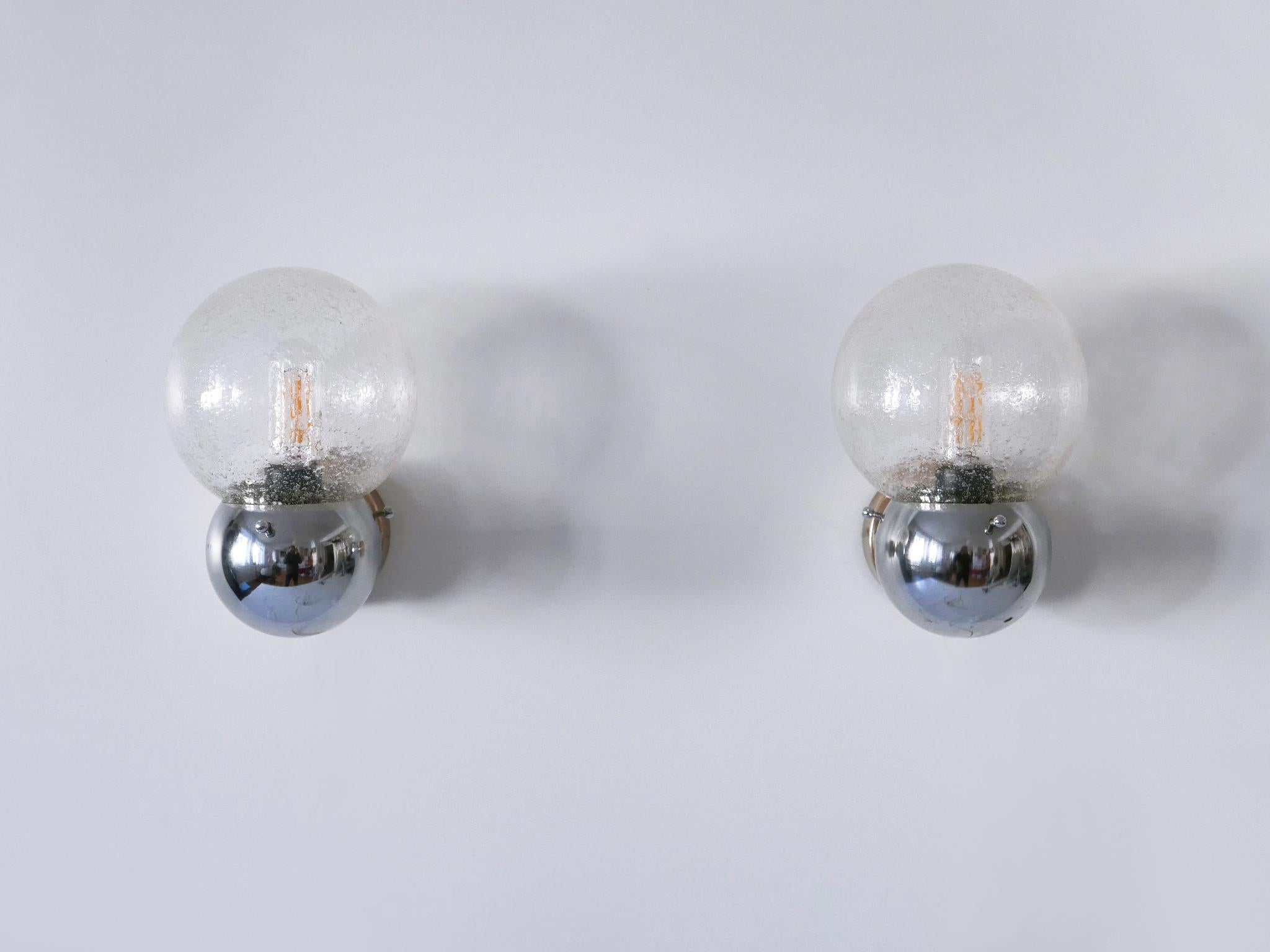 Ensemble de deux superbes appliques modernes mi-siècle en verre et métal Allemagne des années 1970 en vente 10
