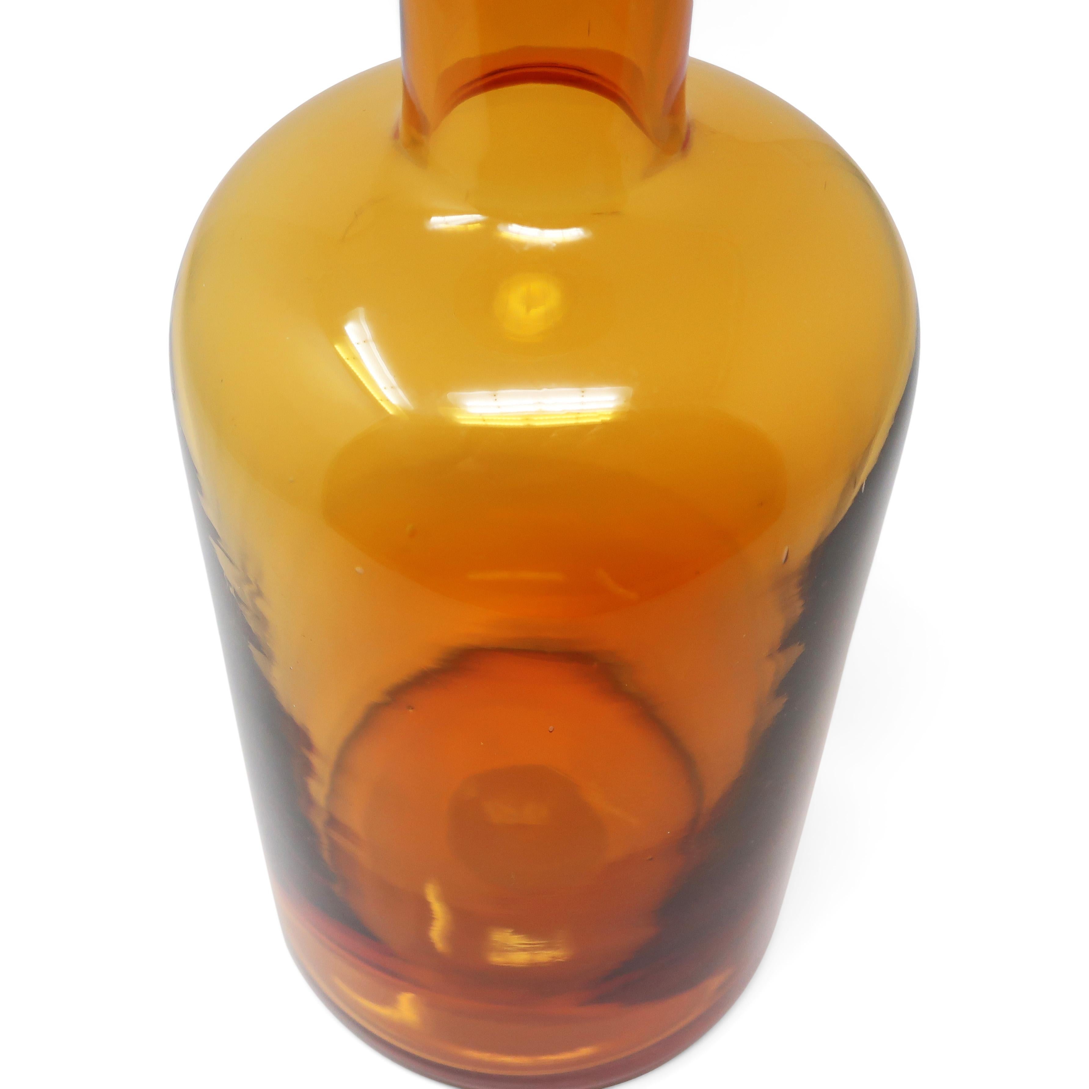 Set of Two Amber Glass Gulvvase Vases by Otto Brauer for Holmegaard  For Sale 4