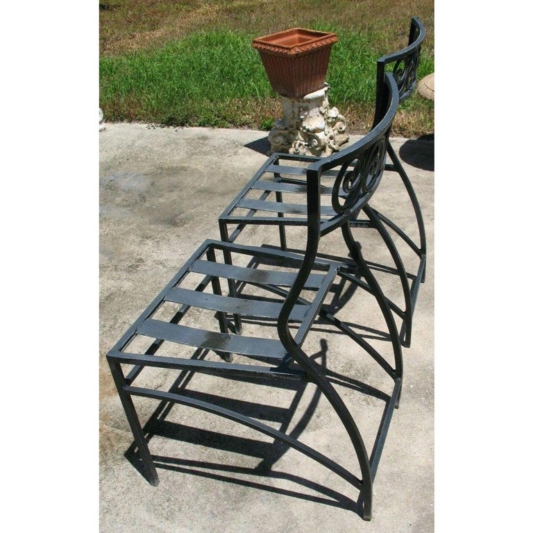 Set of Two American Art Deco Patio Dining Chairs For Sale at 1stDibs