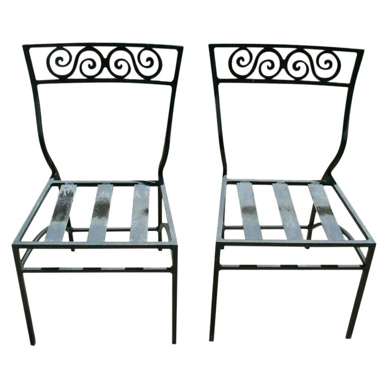 Set of Two American Art Deco Patio Dining Chairs For Sale at 1stDibs