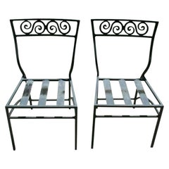 Antique Set of Two American Art Deco Patio Dining Chairs