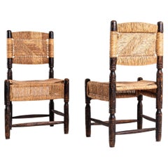 Set of Two American Vintage Woven Chairs, ca 1940s