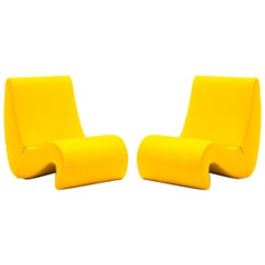 Set of Two Amoebe Chair in Foam and Fabric by Verner Panton