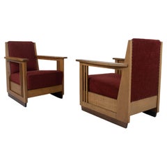 Set of Two Amsterdam School Arm Chairs, The Netherlands 1930s