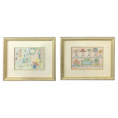 Set of Two Andee Dubin Illustrations