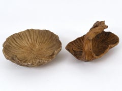 Set of Two Anthroposophical Hand Carved Wood Bowls 1960s