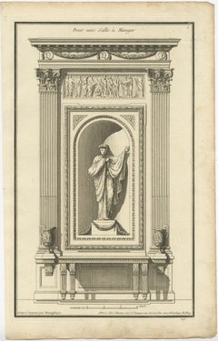 Set of Two Antique Archicture Prints of Wall Niches by Neufforge, circa 1770