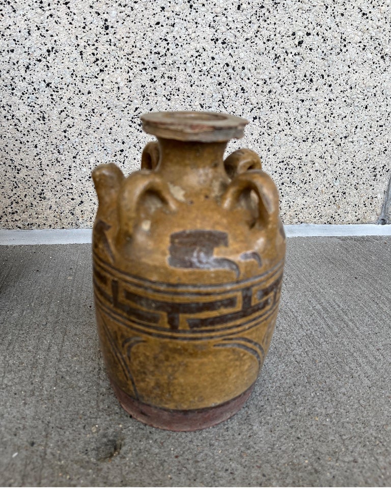 Set Of Two Antique Chinese Ceramic Wine Vessels For Sale at 1stDibs