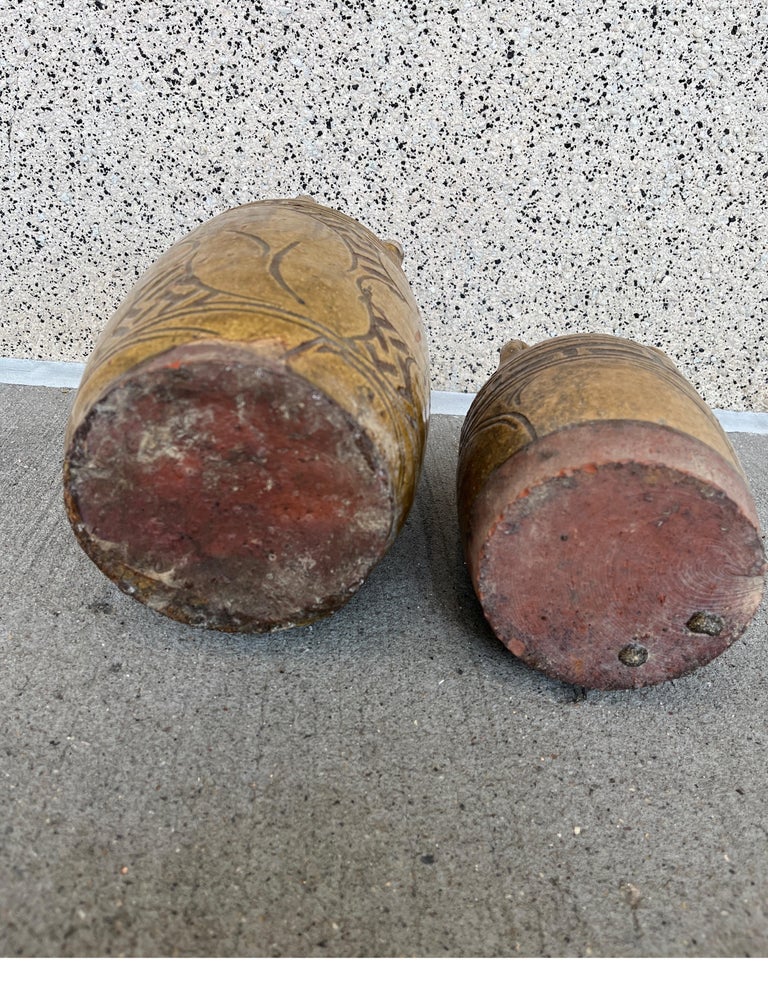 Set Of Two Antique Chinese Ceramic Wine Vessels For Sale at 1stDibs