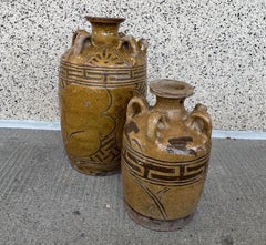 Set Of Two Antique Chinese  Ceramic Wine Vessels