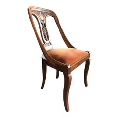 Set of Two Antique Empire Mahogany Gondola Chairs