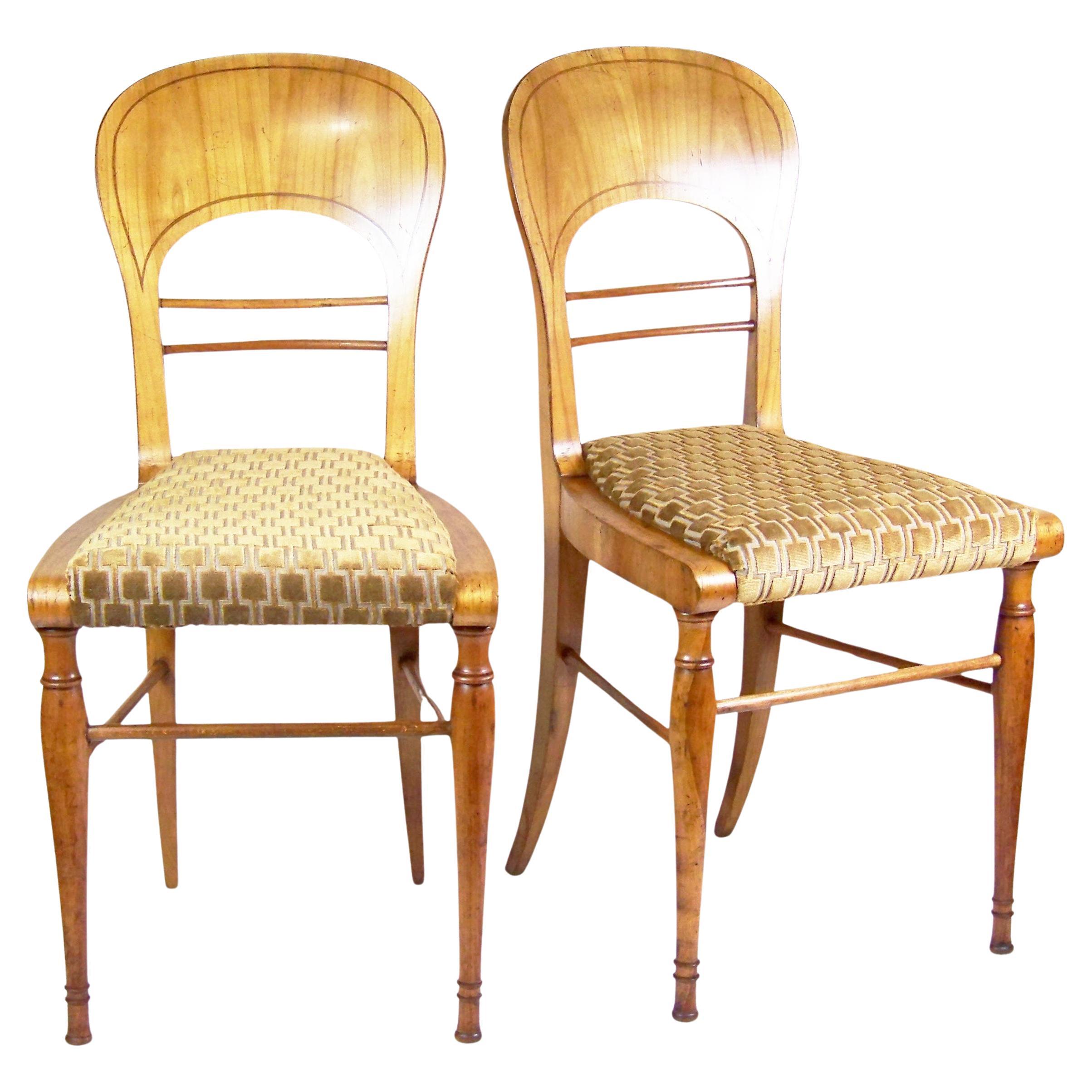 Set of Two Antique Empire Side Chairs, circa 1830, Empire / Biedermeier