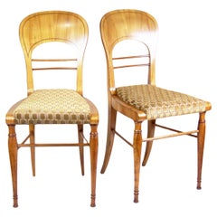 Ensemble de deux chaises d'appoint antiques Empire, vers 1830, Empire / Biedermeier