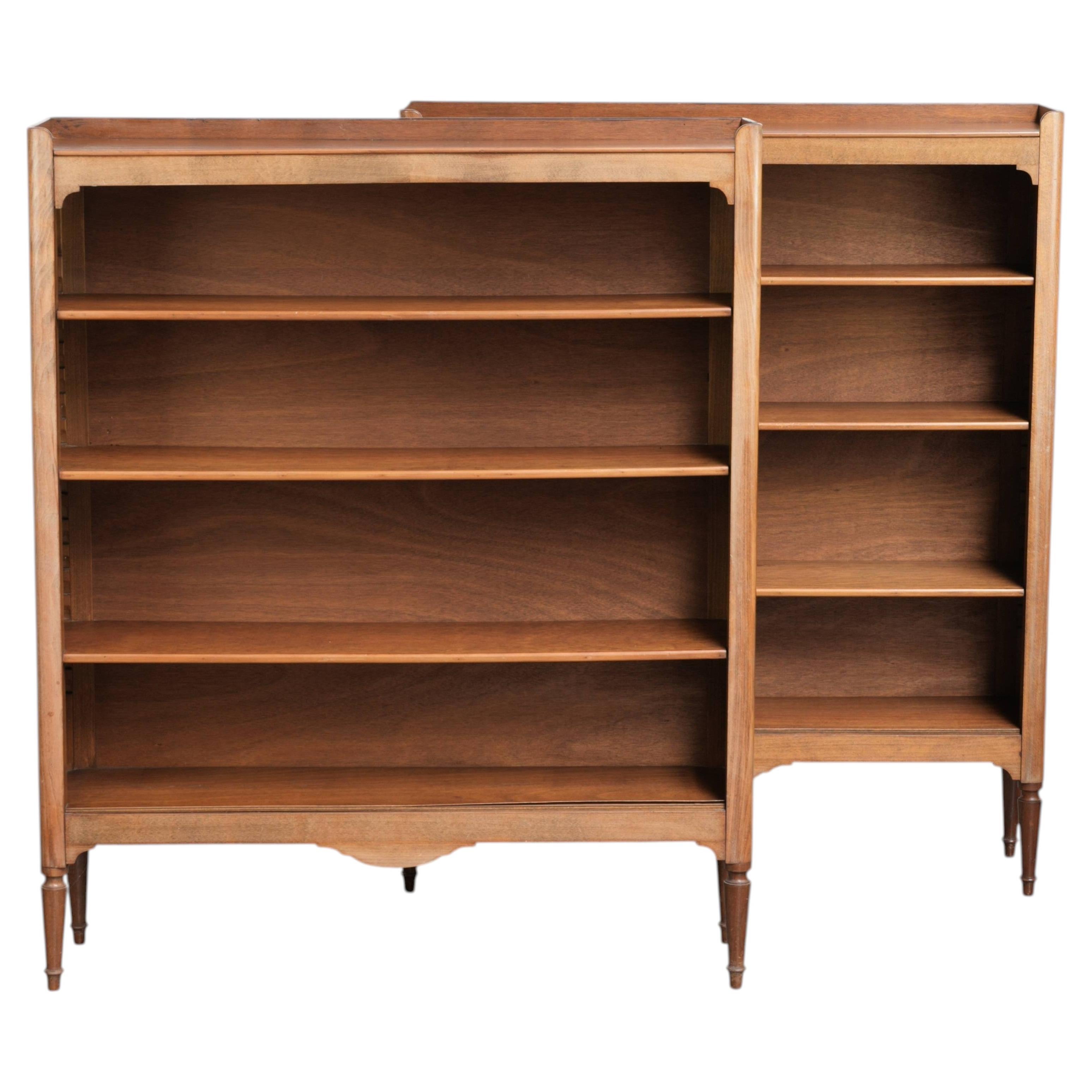 Set of two antique English bookcases/shelving units from the 19th century