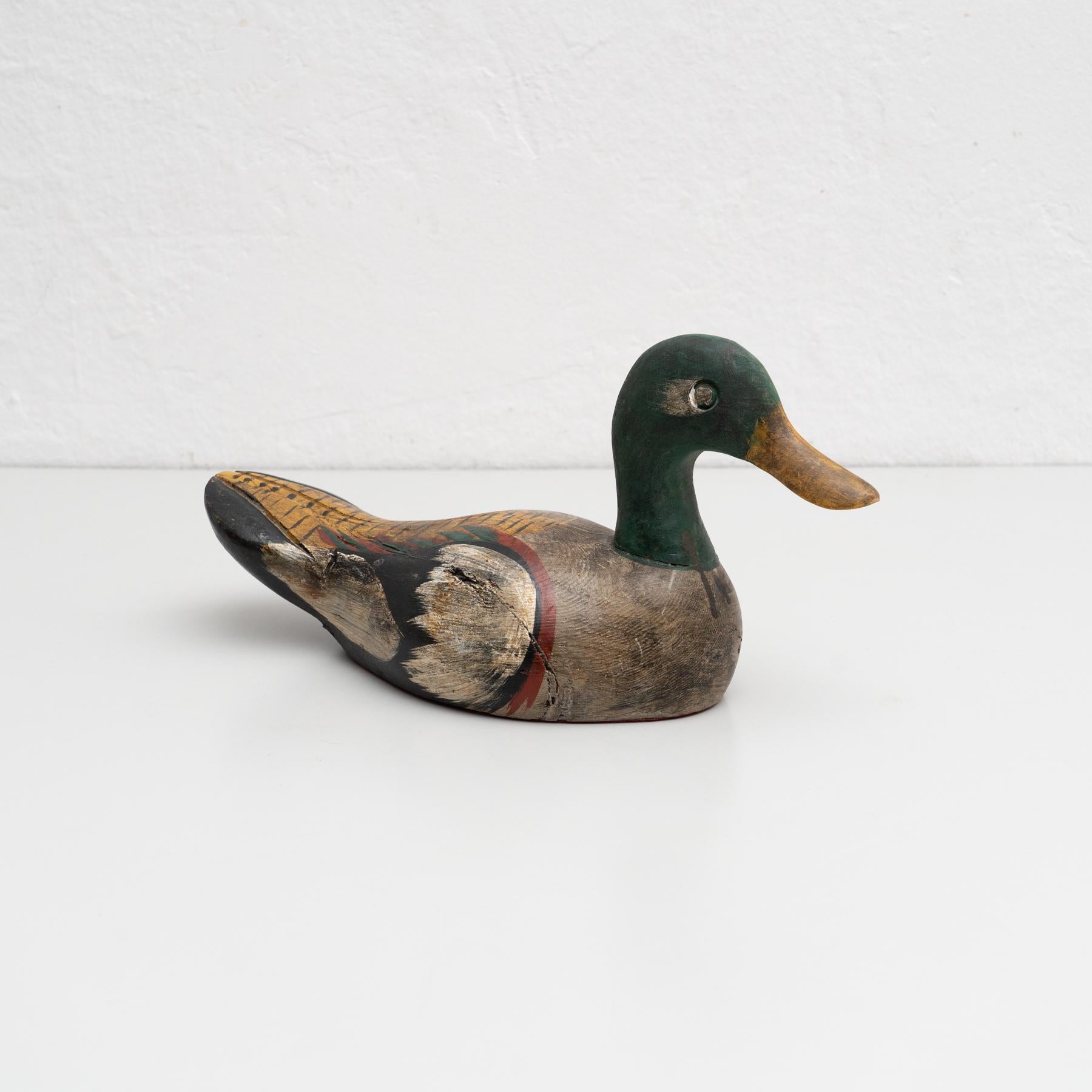 Set of Two Antique Hand-Painted Wooden Duck Figures circa 1950 13