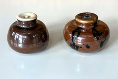 Set of Two Antique Japanese Ceramic Ko-Seto Chaires