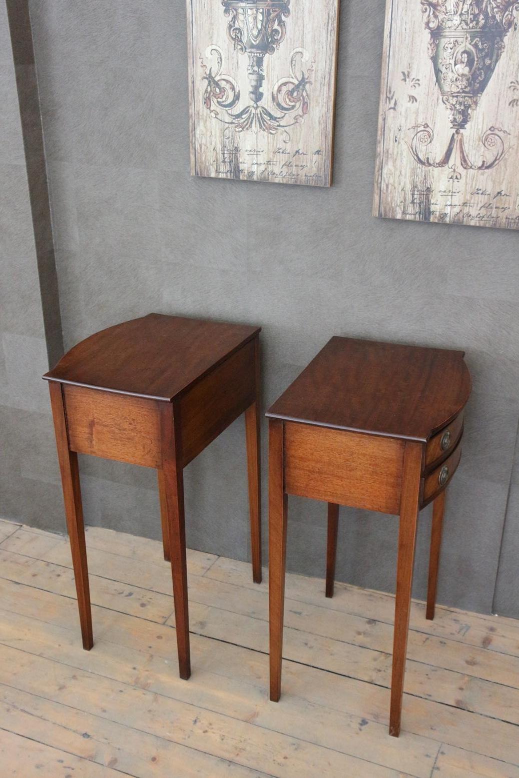 English Set of Two Antique Mahogany Bedside Tables